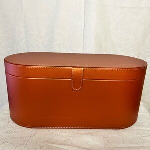 Dyson Airwrap Burnt Orange Leather Storage Case for styler and attachments.